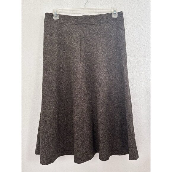 Grace Elements Women's‎ Skirt 10 Brown Wool Silk Blend Boucle Cottagecore Earthy - Picture 2 of 12